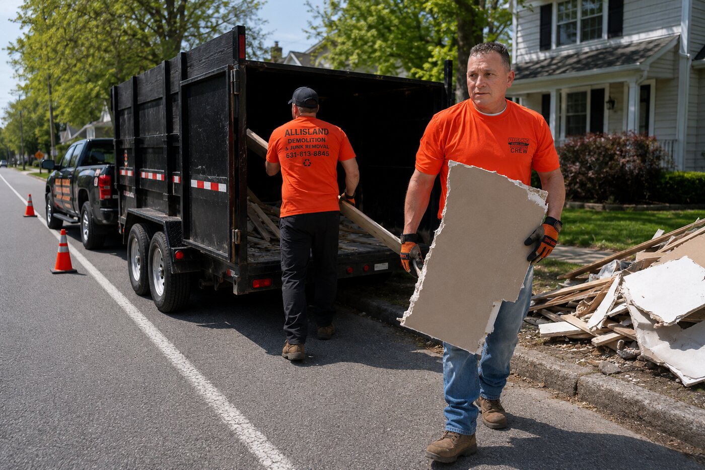 All Island crew working in Hicksville